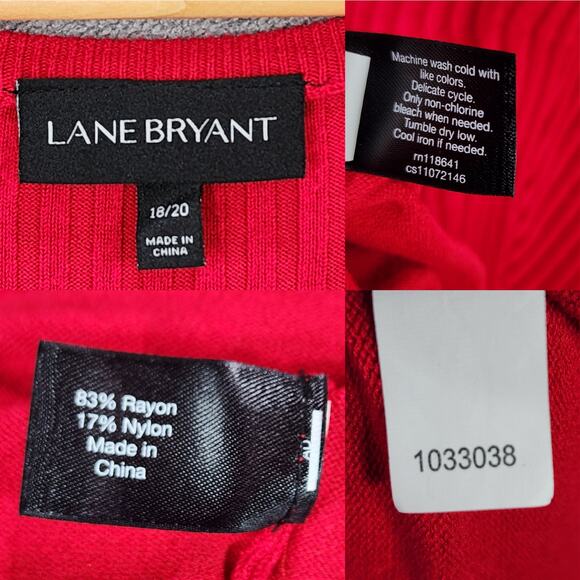 Lane Bryant Sweater Dress 18/20 Women Fit Flare Red Long‎ Sleeve Slimming Modest - Picture 3 of 8